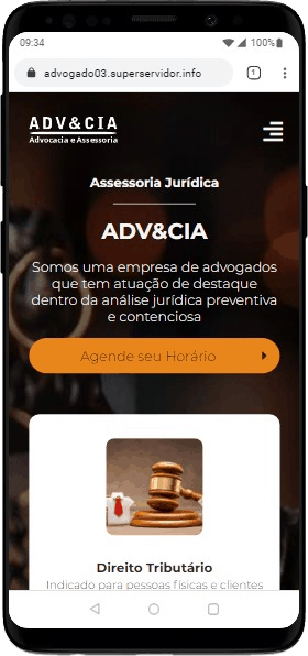 Modelo de Site para empresas de consultoria jurídica, advogados e escritórios de advocacia