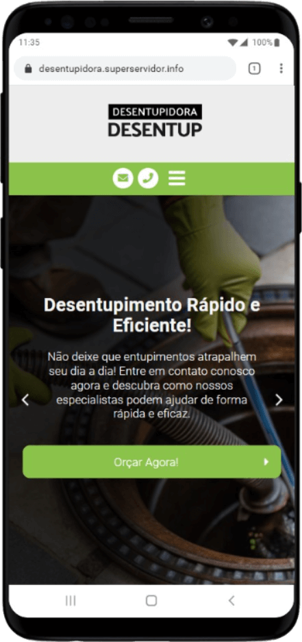 Site criado para Desentupidora